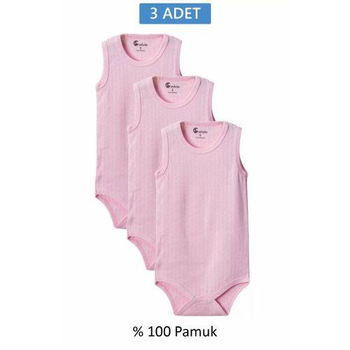 Pembe Askılı Body Zıbın 7-12 YAŞ Çocuklar İçin (3 ADET) Alttan Çıtçıtlı Özel Gereksinimli-D