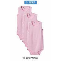 Pembe Askılı Body Zıbın 7-12 YAŞ Çocuklar İçin (3 ADET) Alttan Çıtçıtlı Özel Gereksinimli-D
