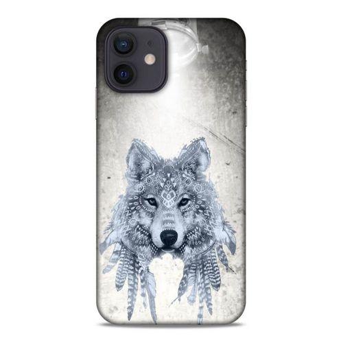 Lopard Apple iPhone 12 Uyumlu Kılıf Tattoo's (48) Bumper Kılıf Kızılderili Kurt