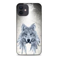 Lopard Apple iPhone 12 Uyumlu Kılıf Tattoo's (48) Bumper Kılıf Kızılderili Kurt