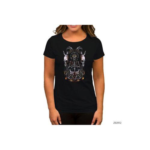 Baphomet Skull Limited Siyah Kadın Tişört