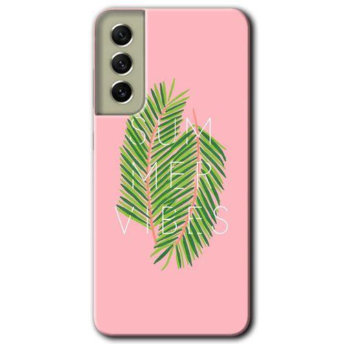 MRCİLETİSİM Samsung Galaxy S21 FE Kılıf HD Desen Baskılı Arka Kapak + Temperli Cam - Summer Vibes