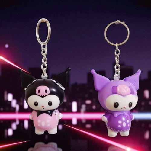 2 ADET MİNİ MOR SİYAH KUROMİ SUKUŞİ ANAHTARLIK DUYUSAL OYUNCAK KUROMİ OYUNCAKLARI YILBAŞI HEDİYELERİ