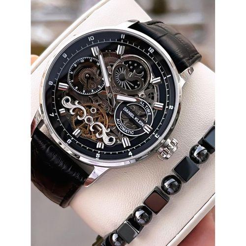 Daniel Klein Otomatik Erkek Kol Saati 30 Metre Suya Dayanıklı Deri Kordon + Bileklik Hediyeli VS.BLKT.0712