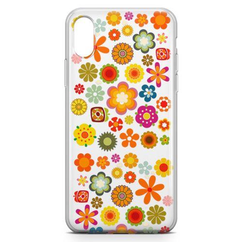 Apple iPhone XS Kılıf Papatya Bahçesi Arka Kapak Koruma Desenli Full Koruyucu