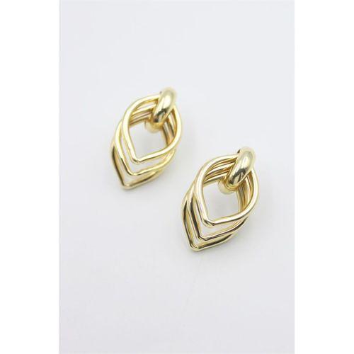 Metal Halka Küpe - Altın