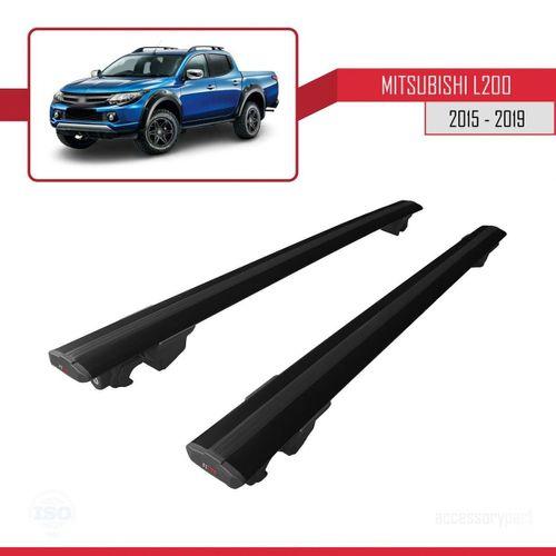 Mitsubishi L200 2015-2019 Arası ile uyumlu HOOK Model Anahtar Kilitli Ara Atkı Tavan Barı SİYAH