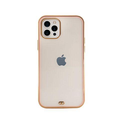 iPhone 12 Pro Premium Electrolize Silikonlu Pembe Telefon Kılıfı