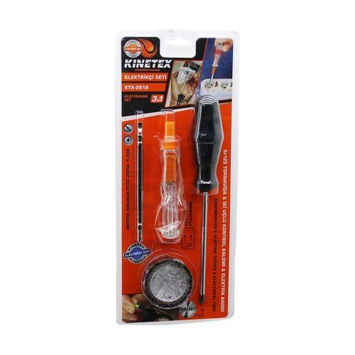 Kınetex Ktx-2818 4 Parça Tornavida Ve Çok Amaçlı Set tornavida, Kontrol Kalemi, 2&aposli Uç, Elektrik Bandı