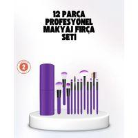 Kusursuz Makyaj İçin 12 Parça Profesyonel Fırça Seti Taşınabilir Kutu Hediyeli