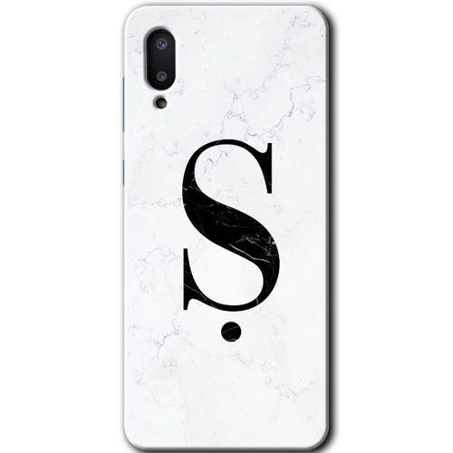 Galaxy A02 Kılıf HD Desen Baskılı Arka Kapak - Beyaz Mermer Desenli Ş Harfi