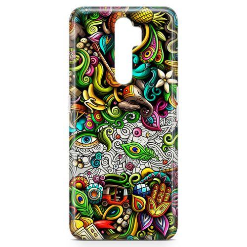 Oppo A5 2020 Kılıf Hindistan Doodle Arka Kapak Koruma Desenli Full Koruyucu