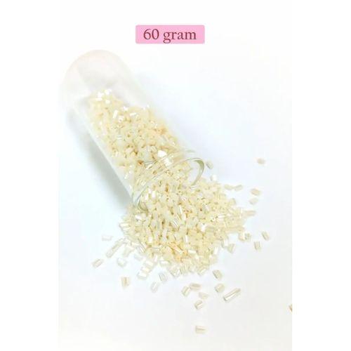 Kesme Cam Boncuk 2mm - 60 Gram - Krem - BNC384
