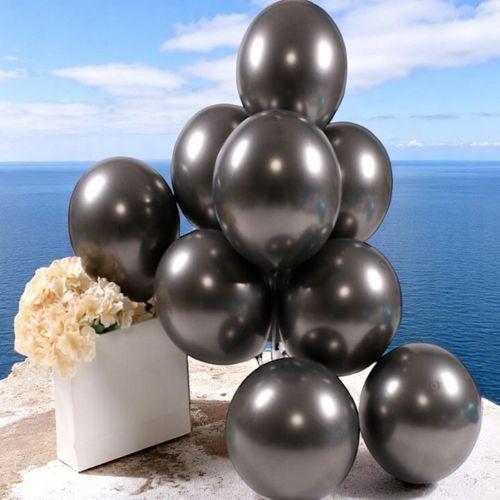 25 ADET SİYAH KROM BALON PARLAK METALİK KROM SİYAH BALON HELYUM GAZINA UÇAN BALONA UYGUNDUR