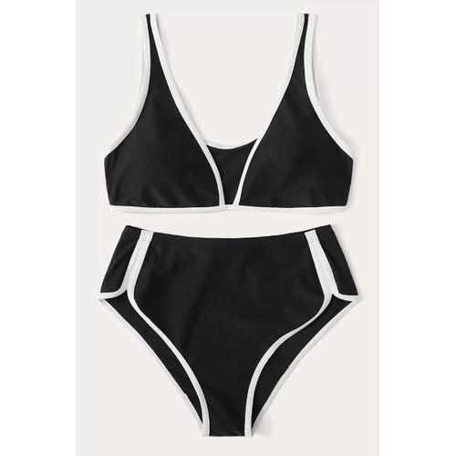 Kadın Siyah Pedli Yüksel Bel Sütyen Külot Takımı