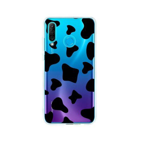 Huawei P30 Lite İnek Desenli Premium Şeffaf Silikon Kılıf