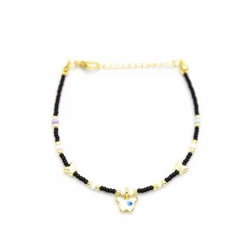 Kelebek Boncuk Bileklik - Siyah