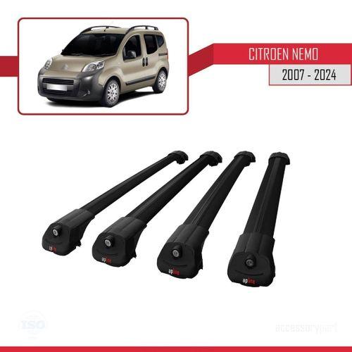 Citroen Nemo 2007 ve Sonrası ile uyumlu ACE-1 Ara Atkı Tavan Barı SİYAH 4 ADET BAR