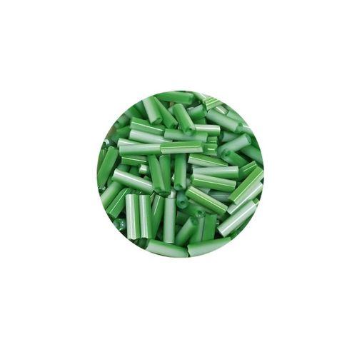 Uzun Boru Kesme Boncuk Çap 2mm Uzunluk 10 mm - 60 Gram - Yeşil Beyaz - BNC286