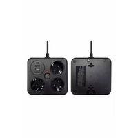 Akım Korumalı Anahtarlı Priz - 3x Priz - 2x Usb - 2x Type-c - 2 Mt Kablo Hızlı Şarj Özellikli Siyah