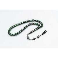 Oltu Taşı ve Yeşil Galalith Çeşmi Bülbül İşlemeli Tespih