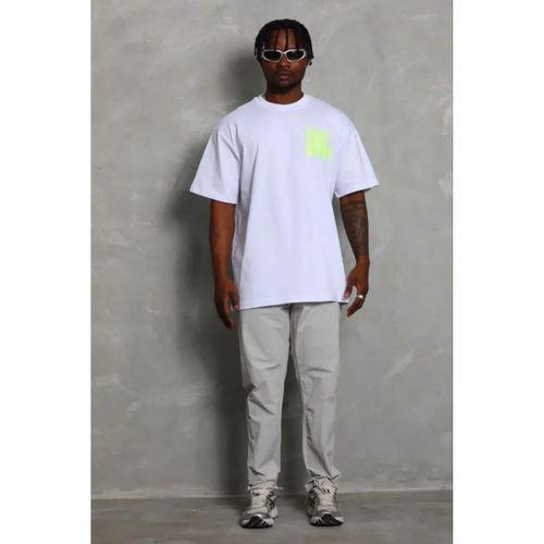 Erkek Baskılı T-Shirt Kısa Kol Bisiklet Yaka Regular Fit Rahat Kalıp Günlük Tişört - Beyaz