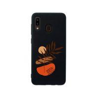 Samsung A30 Floral Art Premium Silikonlu Siyah Telefon Kılıfı