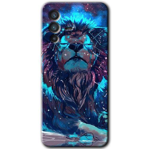 Potkal Hediye Fabrikası Vivo V23 5G Kılıf HD Desen Baskılı Arka Kapak - Neon Aslan