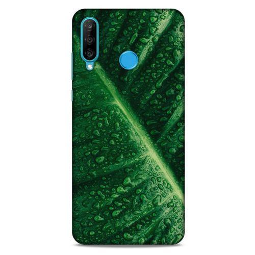 Lopard Huawei P30 Lite Uyumlu Kılıf Bahar (31) TPU Kılıf Nemli Yaprak
