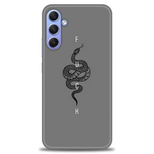 Samsung Galaxy A24 Kılıf HD Baskılı Kılıf - Siyah Yılan + Tam Ekran Koruyucu