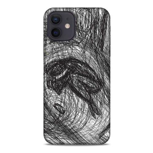 Apple iPhone 12 Kılıf Depresyon (37) Silicone Cover Sarı Lacivert