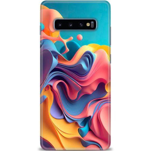 Samsung Galaxy S10 Plus Kılıf HD Baskılı Kılıf - Renkli Su + Tam Ekran Koruyucu