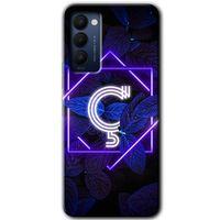 Tecno Camon 18P Kılıf HD Desen Baskılı Arka Kapak - Dark Neon Yaprak Ç Harfi + Kırılmaz Cam