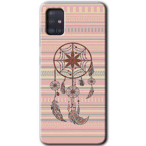Galaxy A51 Kılıf HD Desen Baskılı Arka Kapak - Mandala Retro + Kırılmaz Cam