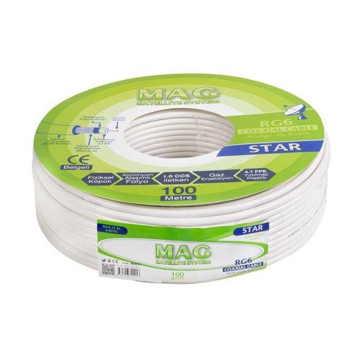 Mag RG6-U4 İthal Uydu Anten Kablosu-100 Metre