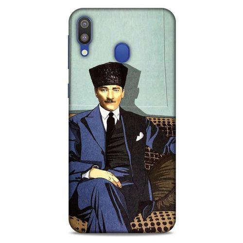 Samsung Galaxy M20 Kılıf Atatürk (48) Bumper Kılıf Yeşil Duvar