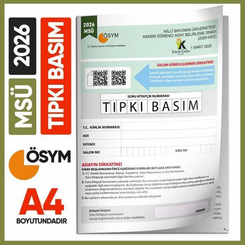 2026 MSÜ ÖSYM Tıpkı Basım Çıkmış Soru Deneme Kitapçığı PDF/Video Çözümlü Türkiye Geneli