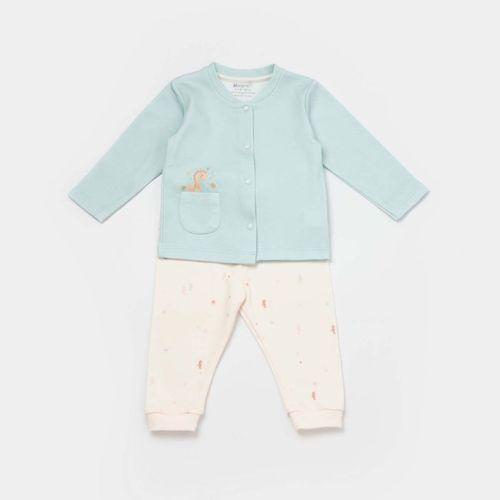 Bibaby Bibaby Biorganic Save The Seahorse Bebek Pijama Takımı 59796 Bej-Mint