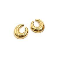 Metal Hilal Küpe - Altın