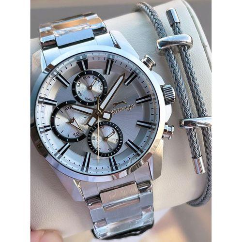 Slazenger İtalyan Tasarım Bileklik Hediyeli 2 Yıl Garantili 10 Atm Çelik Erkek Kol Saat ESL.Y2522.1