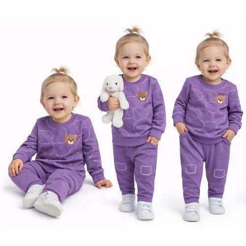 6/24 Ay Ayıcıklı Penye Bebek Takımı