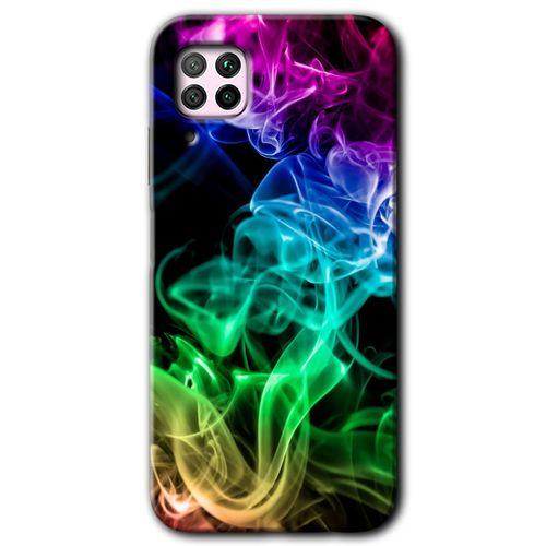 Huawei P40 Lite Kılıf Kapak - Smoke Colorful +Hayalet Ekran Yandan Gözükmez
