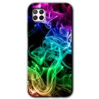 Huawei P40 Lite Kılıf Kapak - Smoke Colorful +Hayalet Ekran Yandan Gözükmez