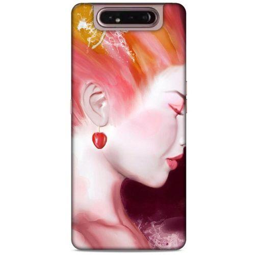 Samsung Galaxy A80 Uyumlu Kılıf Pembe Delisi (26) Tpu Silikon Kılıf Kiraz