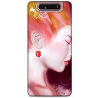 Samsung Galaxy A80 Uyumlu Kılıf Pembe Delisi (26) Tpu Silikon Kılıf Kiraz