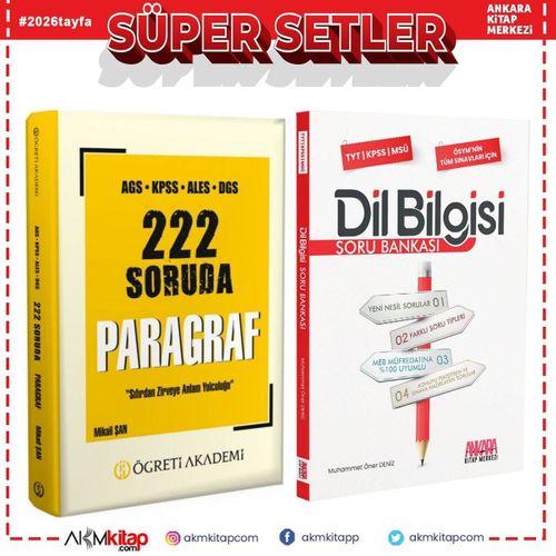 Öğreti Akademi 2026 Tüm Adaylar İçin 222 Soruda Paragrafın Şifresi ve AKM Dil Bilgisi Soru Bankası Seti 2 Kitap