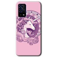 OPPO Oppo A55 Kılıf HD Desen Baskılı Arka Kapak + Temperli Cam - Unicorn-Pembe
