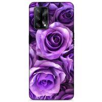 Realme 8 Pro Uyumlu Kılıf Mor Delisi (40) Fit Silikon Kılıf Büyük Güller