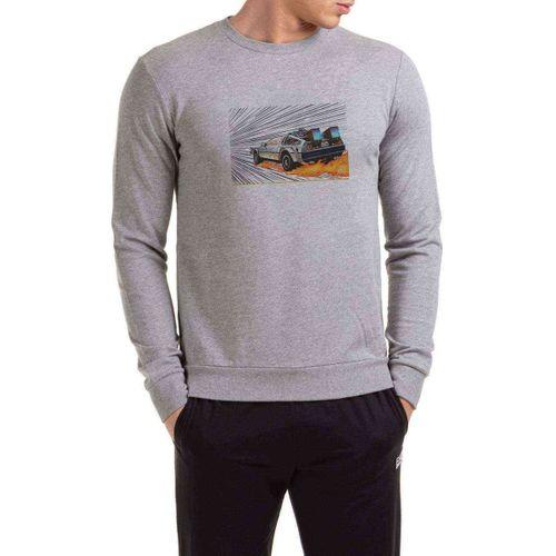 Back To The Future Car Baskılı Gri Erkek Sweatshirt