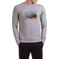 Back To The Future Car Baskılı Gri Erkek Sweatshirt